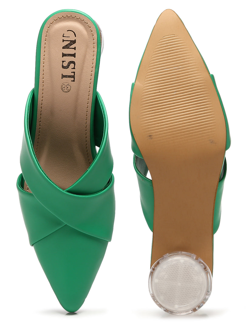 GNIST Comfort Mule Green Round Heels