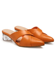 GNIST Comfort Mule Orange Round Heels