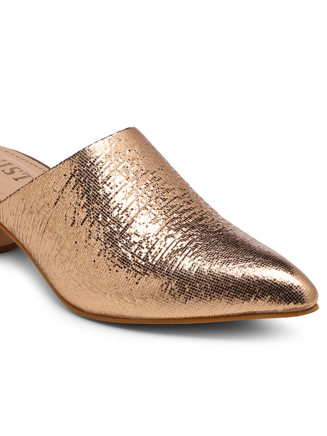 GNIST Metallic Mule Copper Round Heels