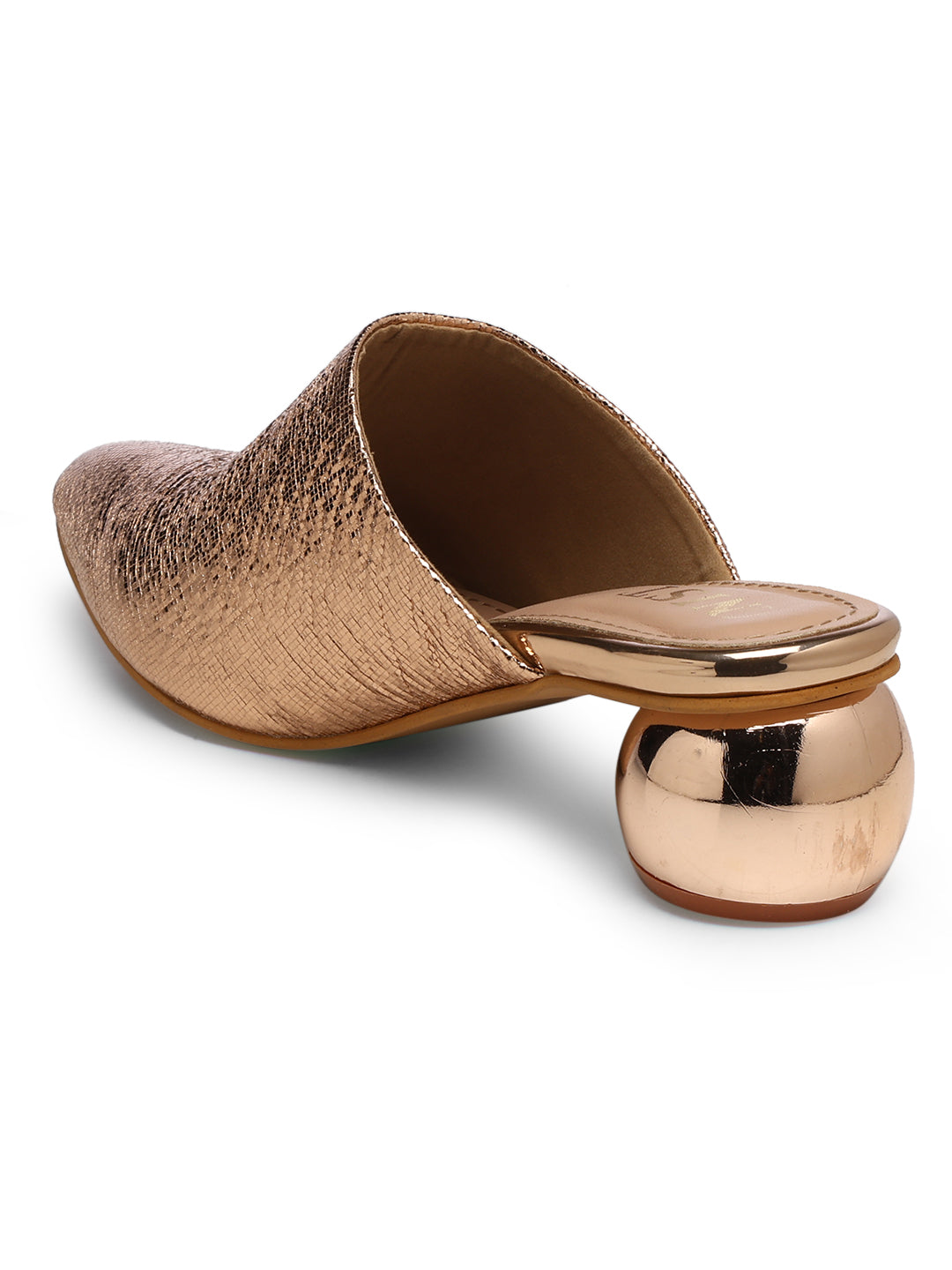 GNIST Metallic Mule Copper Round Heels