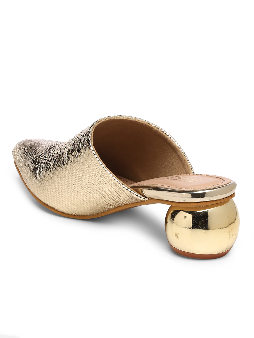 GNIST Metallic Mule Gold Round Heels