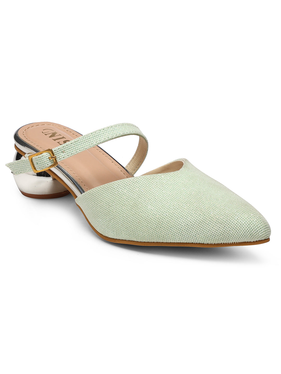 GNIST Party Mule Green Round Heels