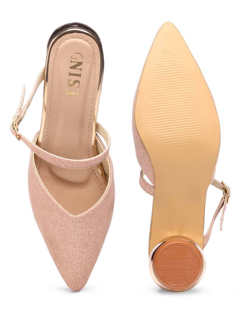 GNIST Party Mule Pink Round Heels