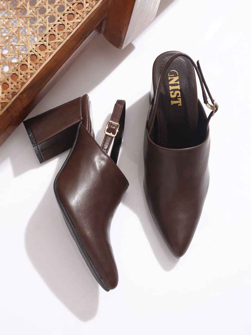 GNIST Regular  Brown Block Heel Boots