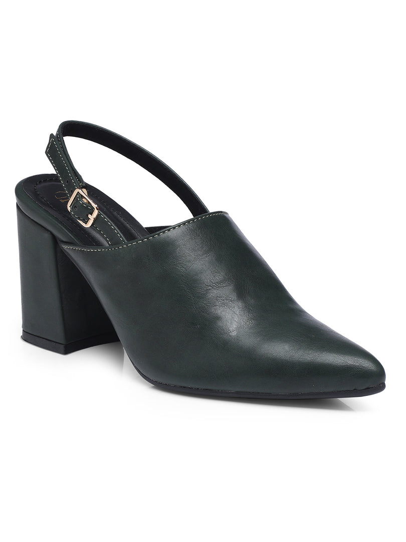 GNIST Regular Green Block Heel Boots