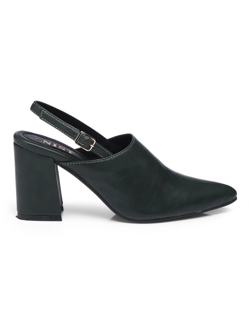 GNIST Regular Green Block Heel Boots