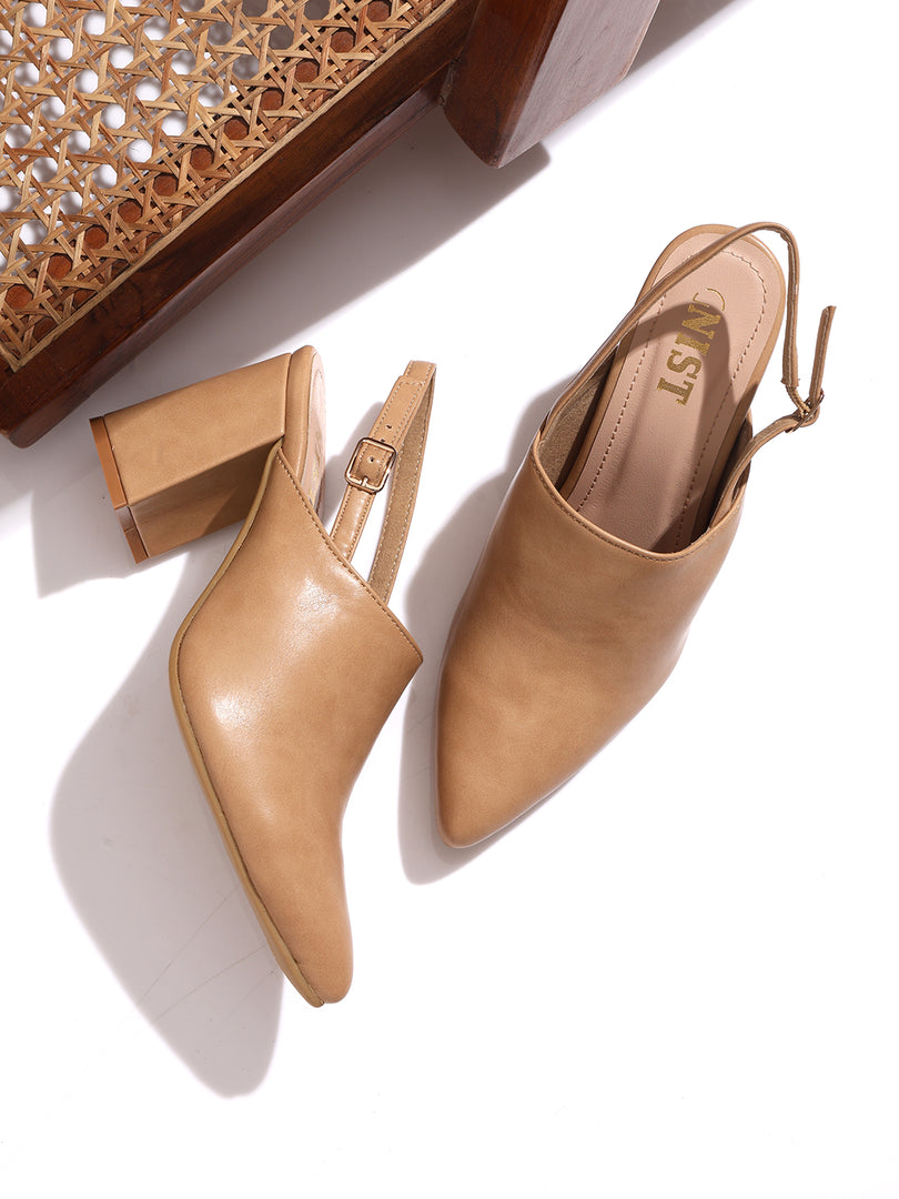 GNIST Regular  Nude Block Heel Boots