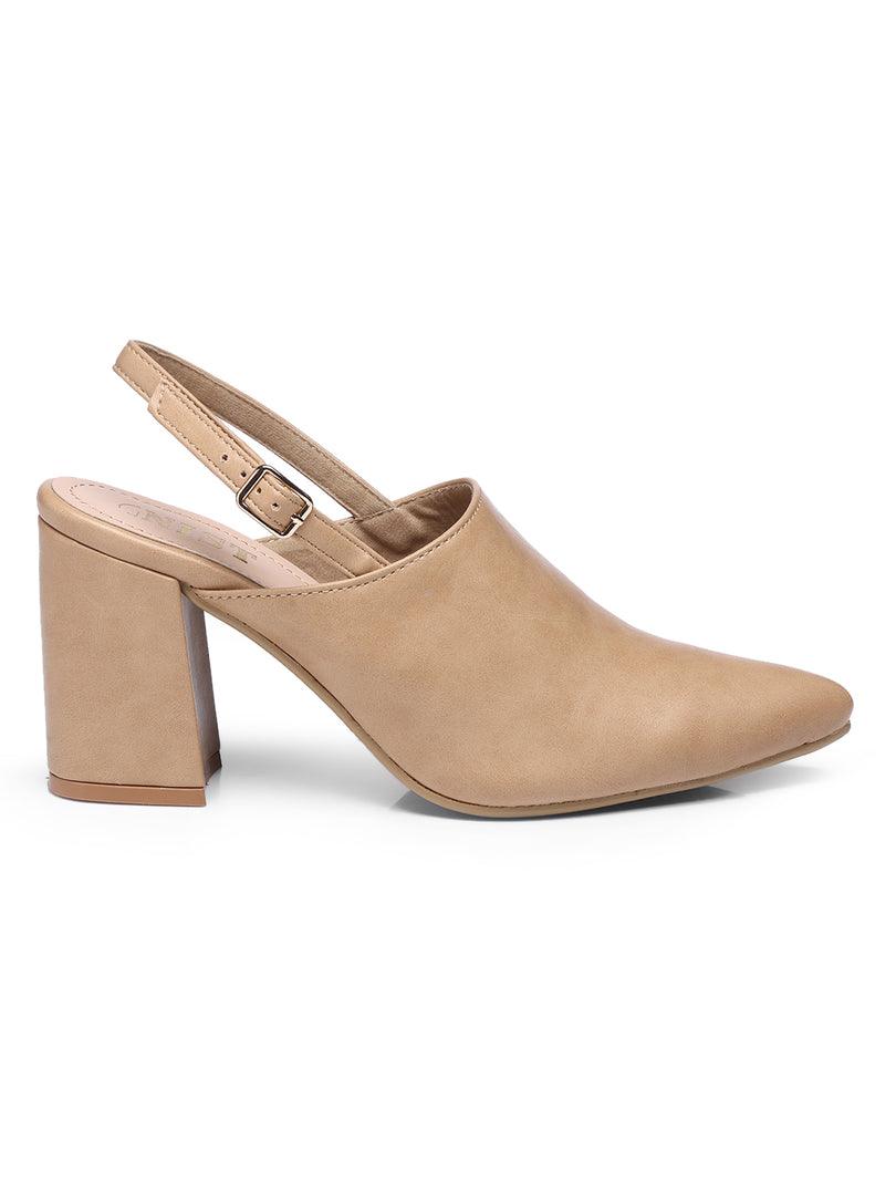 GNIST Regular  Nude Block Heel Boots