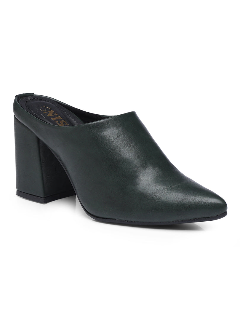 GNIST Regular Green Block Heel Boots