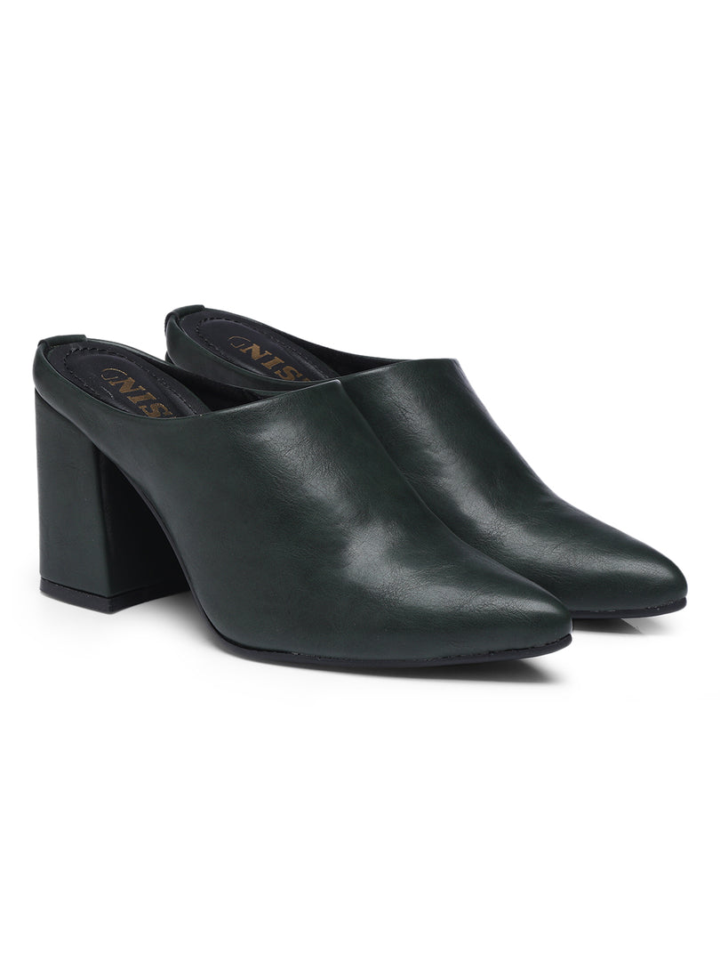 GNIST Regular Green Block Heel Boots