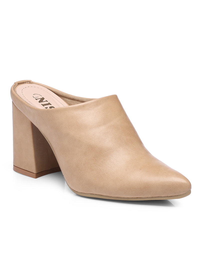 GNIST Regular  Nude Block Heel Boots