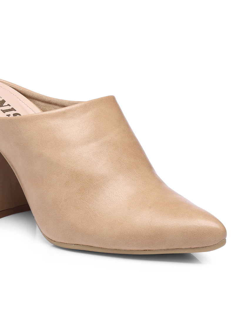 GNIST Regular  Nude Block Heel Boots