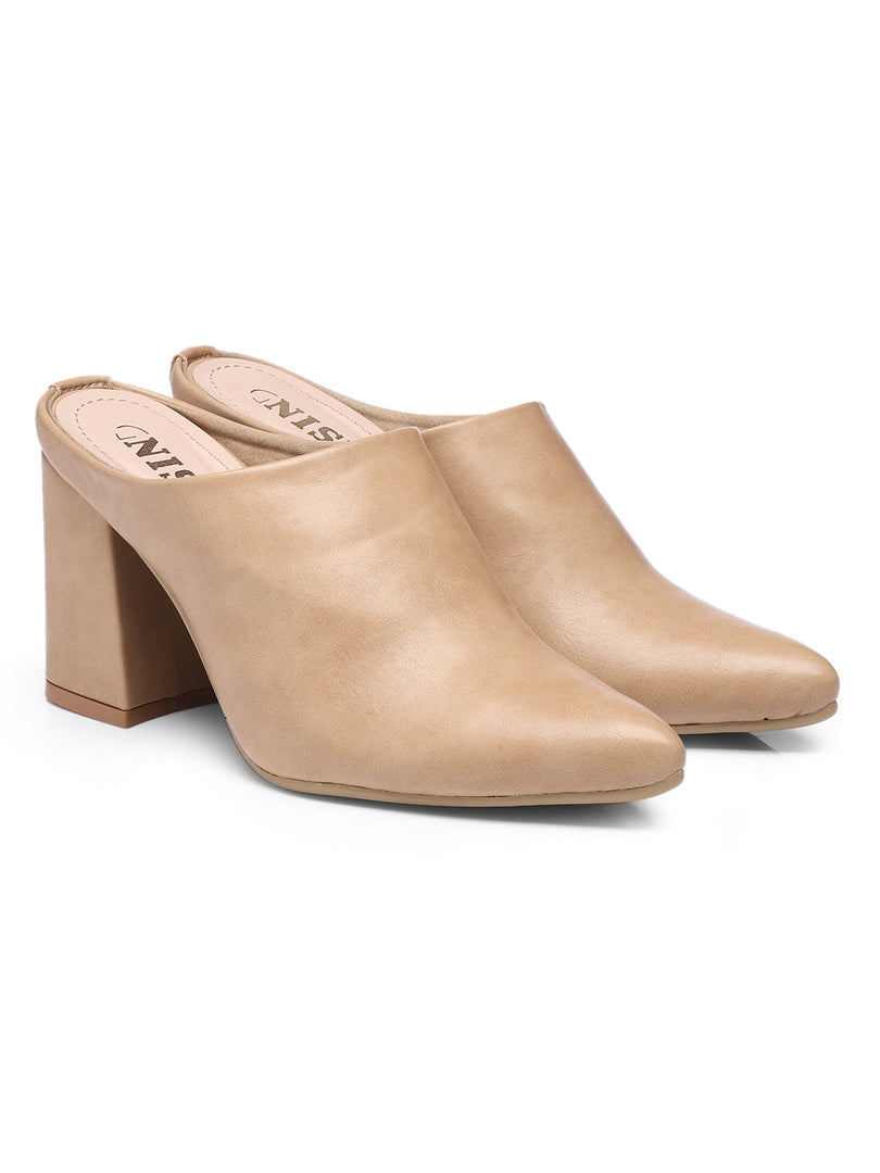 GNIST Regular  Nude Block Heel Boots