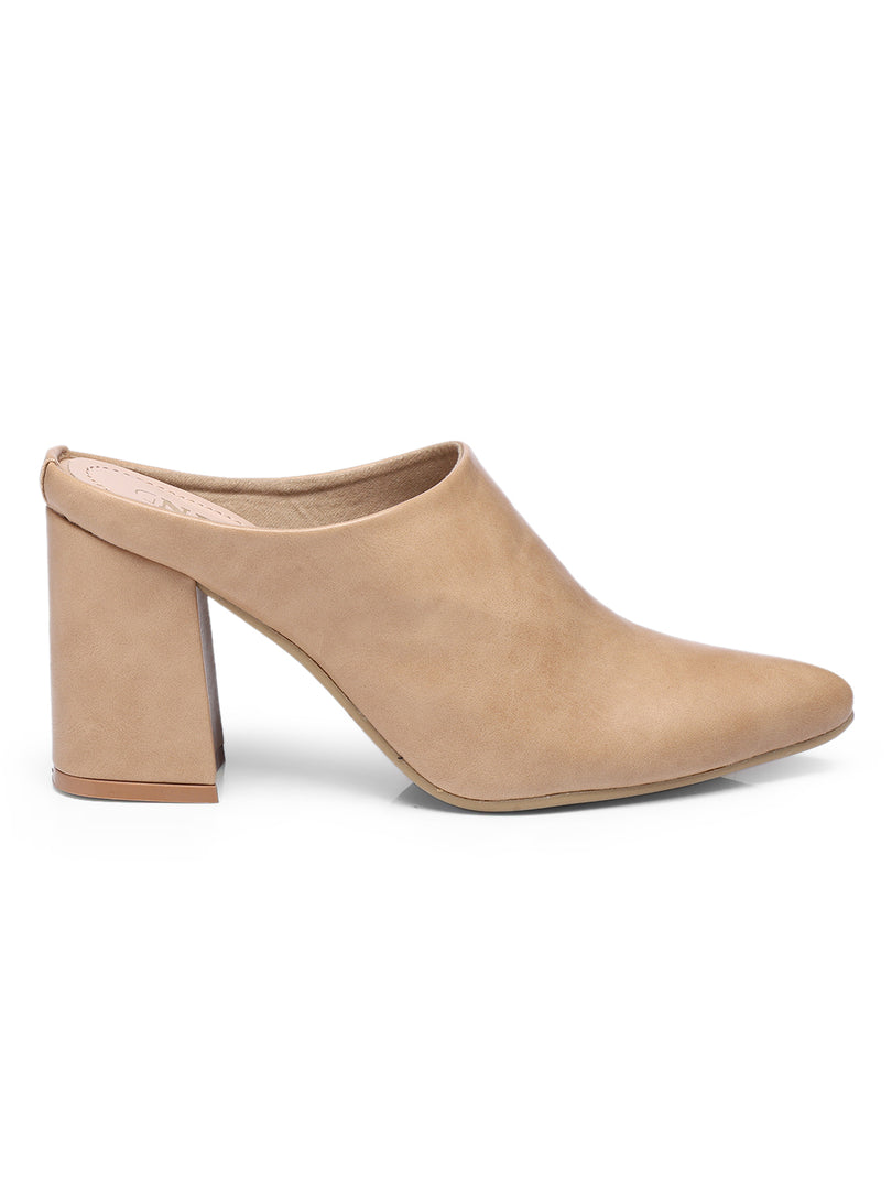 GNIST Regular  Nude Block Heel Boots