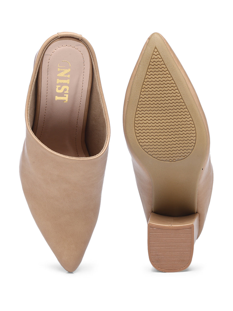 GNIST Regular  Nude Block Heel Boots