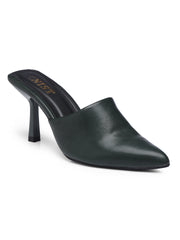 GNIST Pointed Mule Green Stiletto Heel