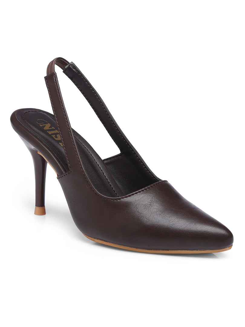 GNIST Regular Pointed Brown Stiletto Heel