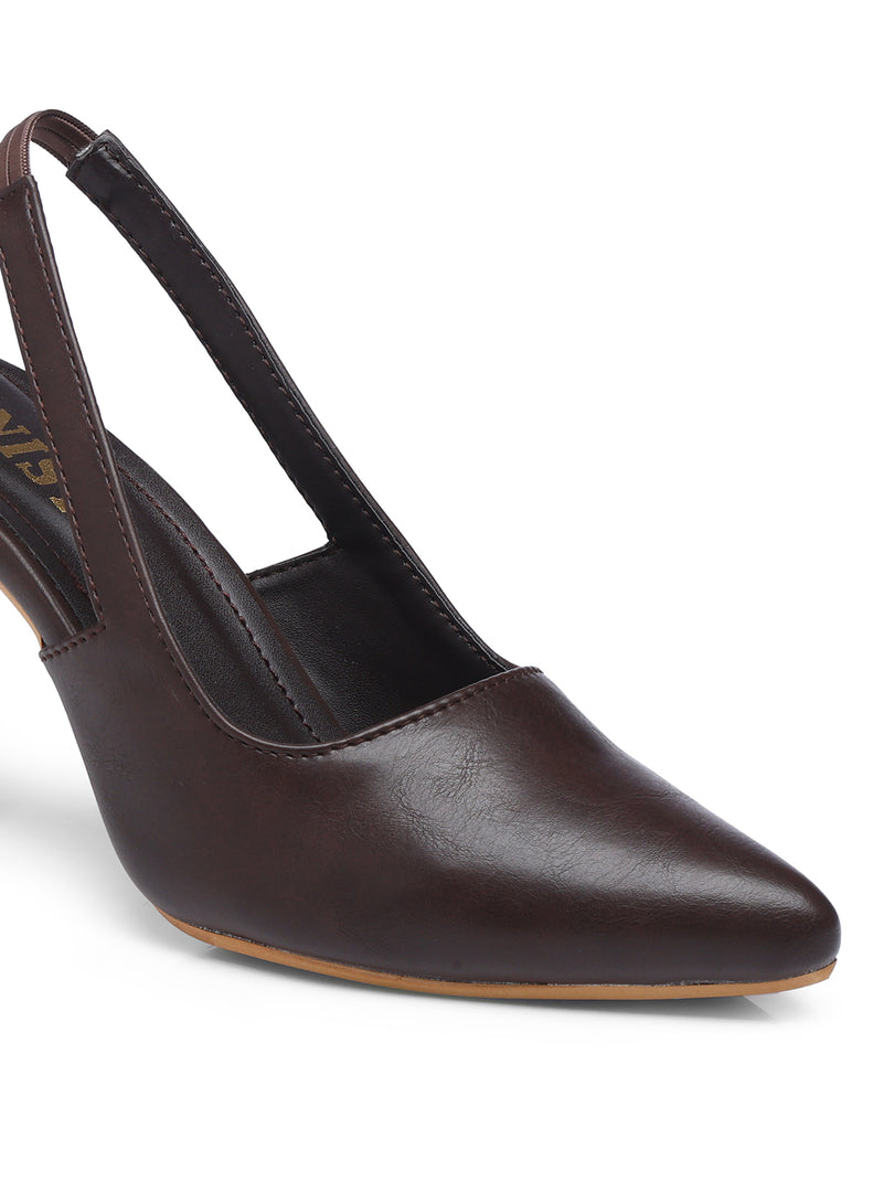 GNIST Regular Pointed Brown Stiletto Heel