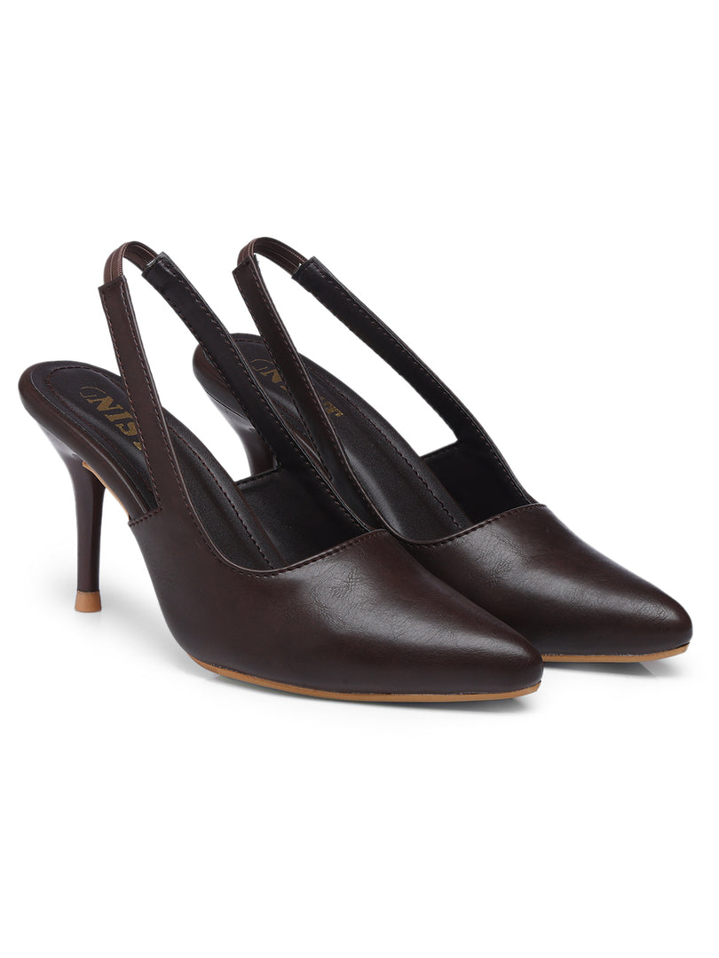 GNIST Regular Pointed Brown Stiletto Heel