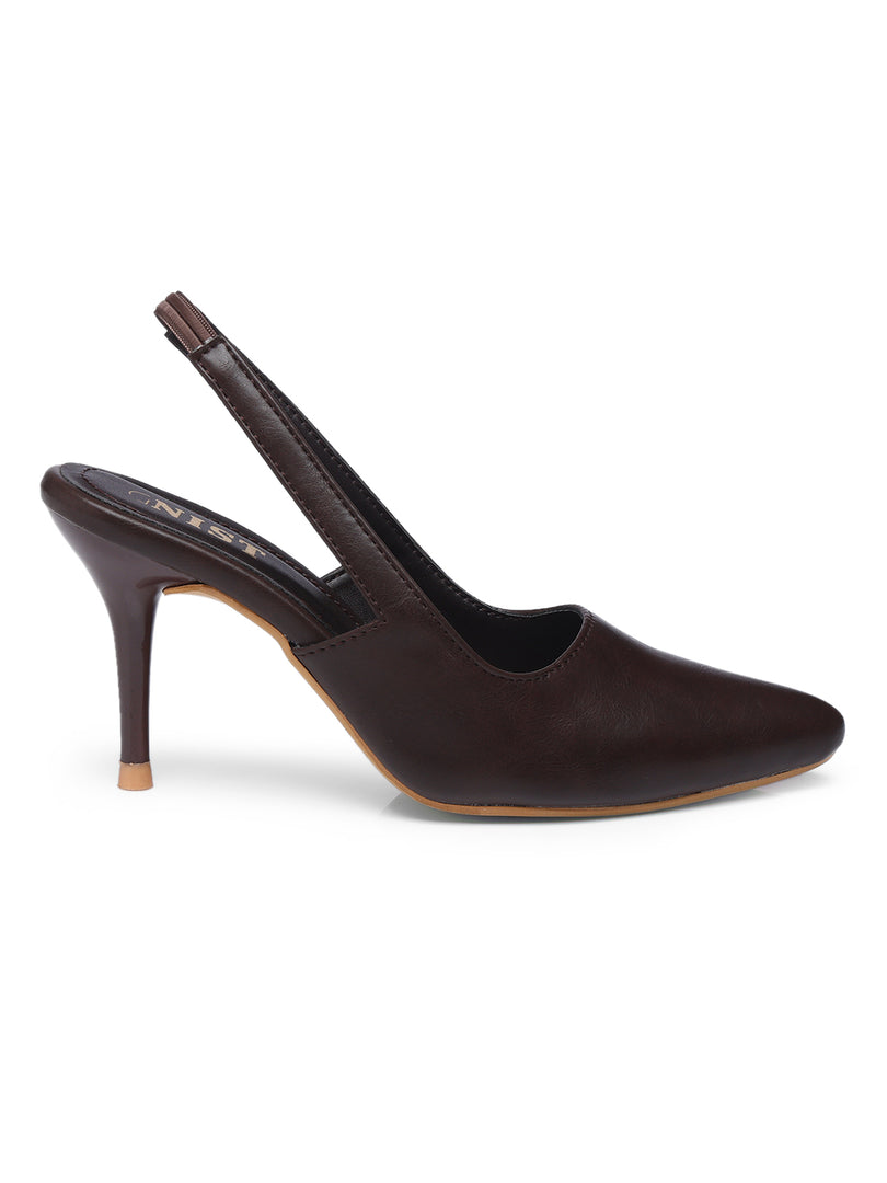 GNIST Regular Pointed Brown Stiletto Heel