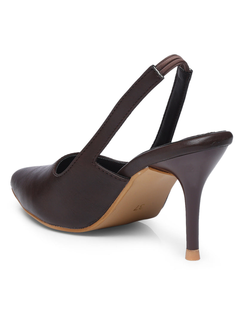 GNIST Regular Pointed Brown Stiletto Heel