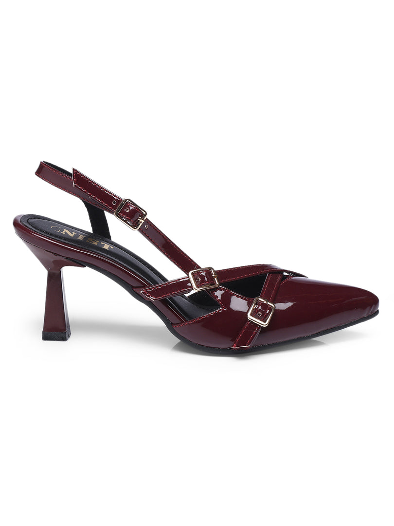 GNIST Structured  pointed Cherry Heel