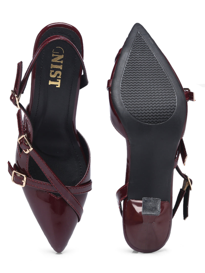 GNIST Structured  pointed Cherry Heel
