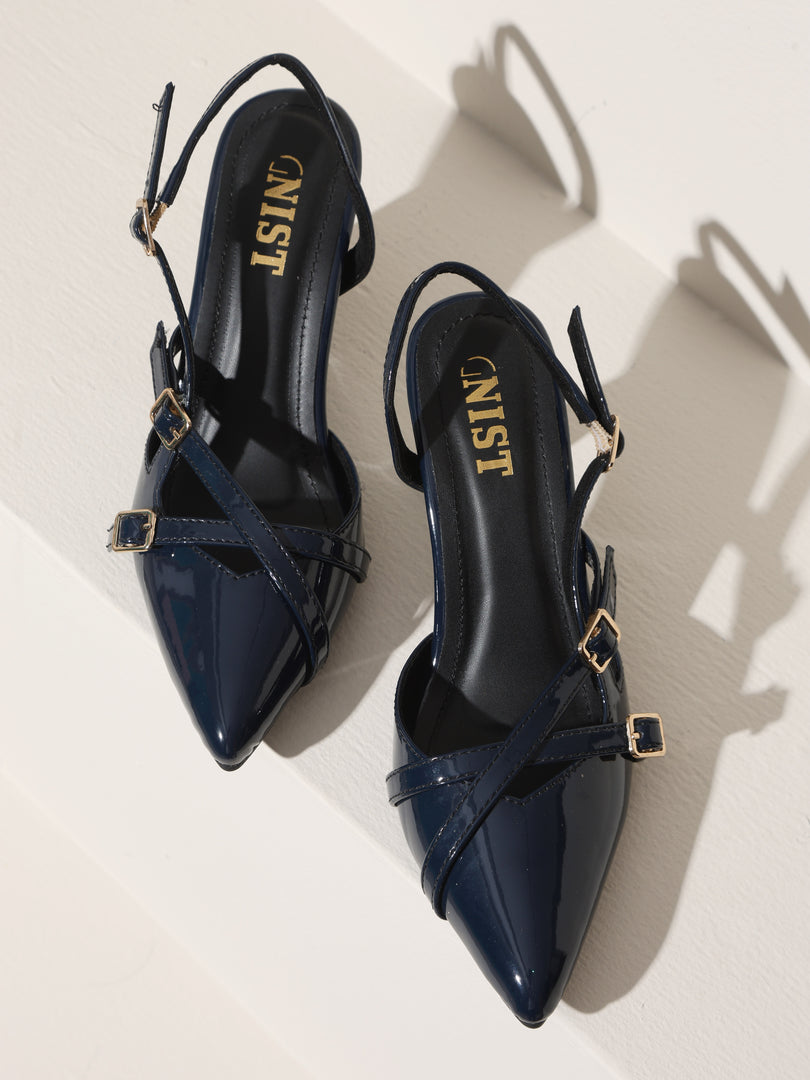 GNIST Structured  pointed Navy Heel