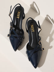 GNIST Structured  pointed Navy Heel