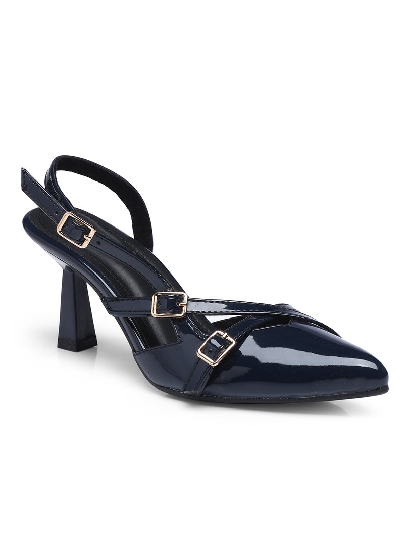GNIST Structured  pointed Navy Heel