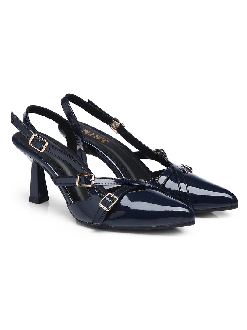 GNIST Structured  pointed Navy Heel