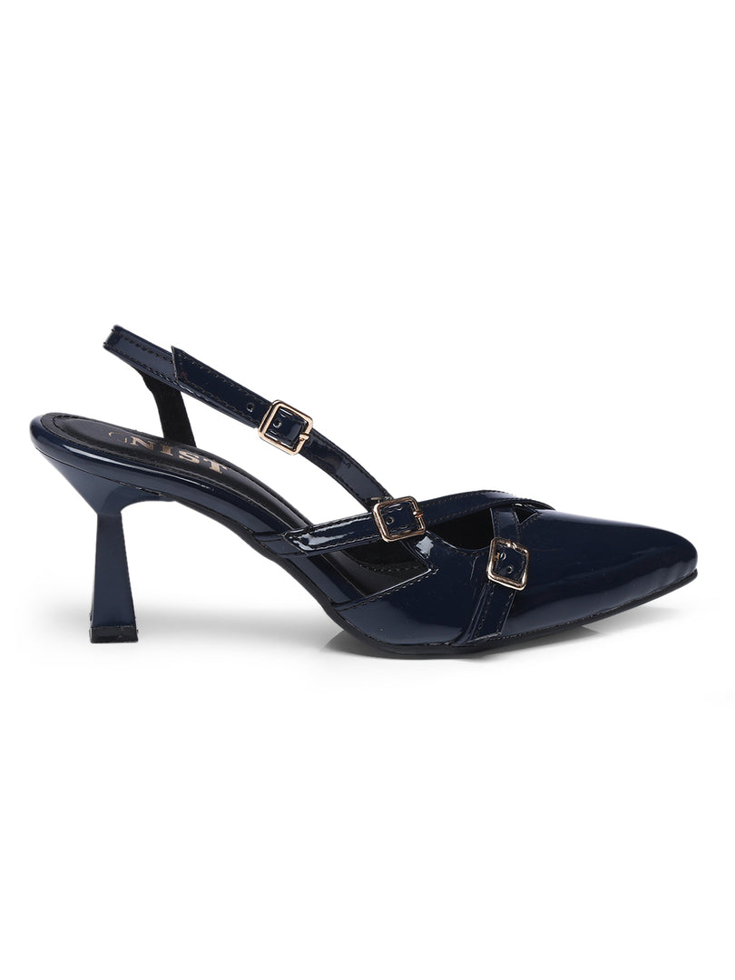 GNIST Structured  pointed Navy Heel