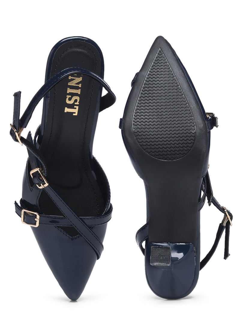 GNIST Structured  pointed Navy Heel