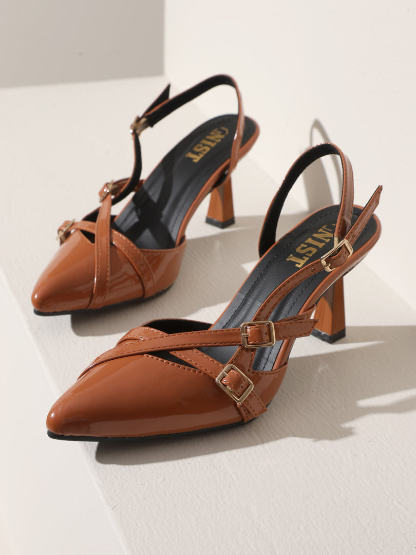 GNIST Structured  pointed Tan Heel