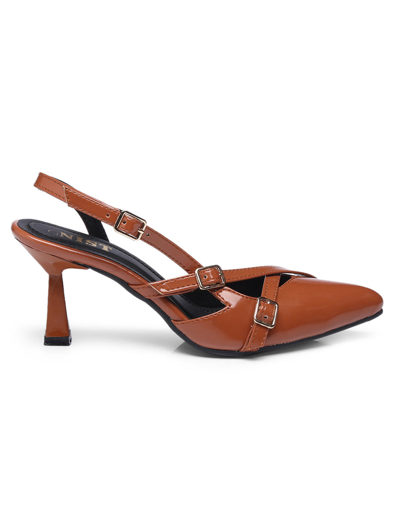 GNIST Structured  pointed Tan Heel