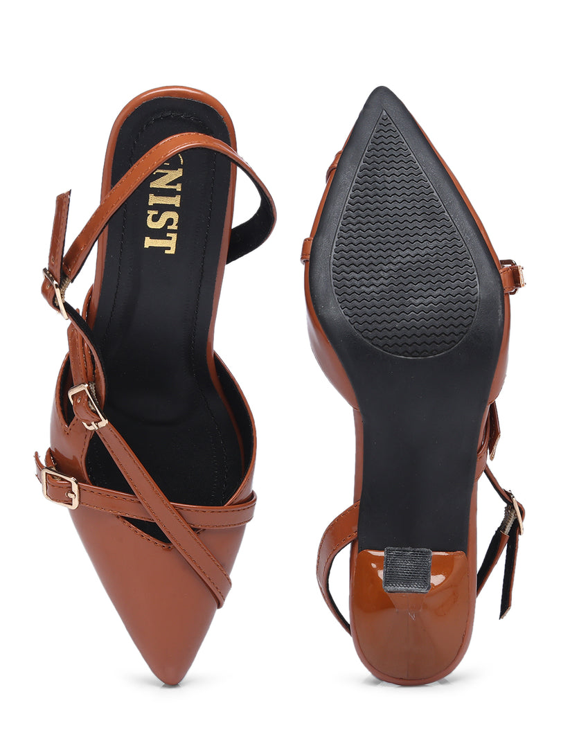GNIST Structured  pointed Tan Heel