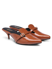 GNIST Structured  Mule Tan Kitten Heel
