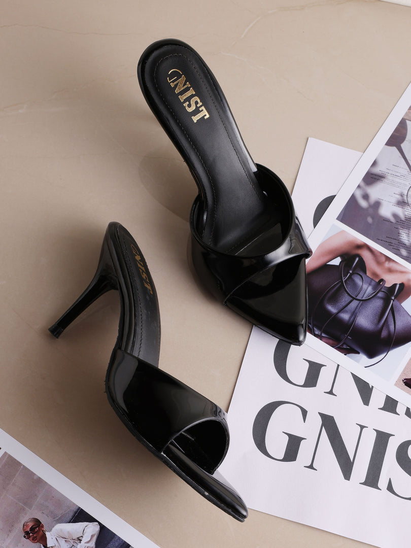 GNIST Classic Open toe Black Stilettos Heel