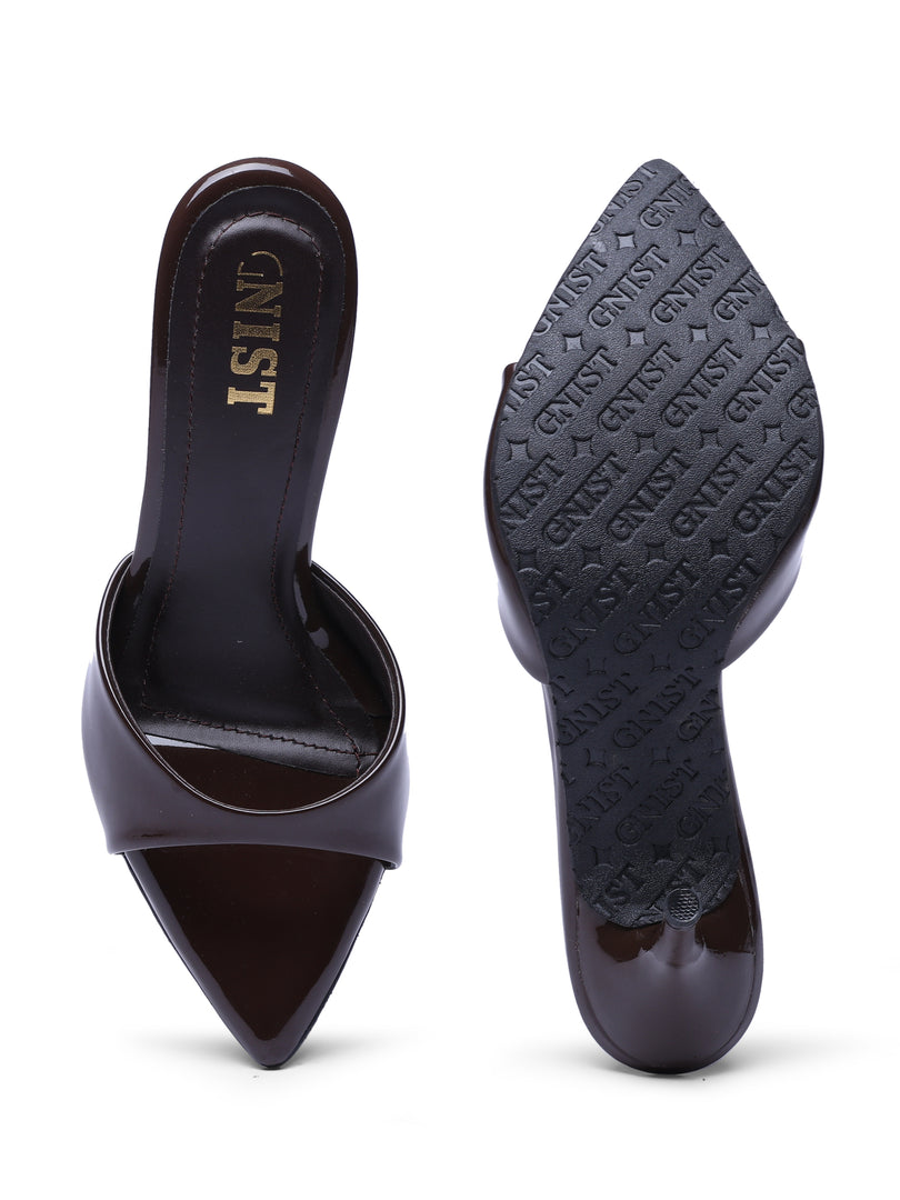 GNIST Classic Open toe Brown Stilettos Heel