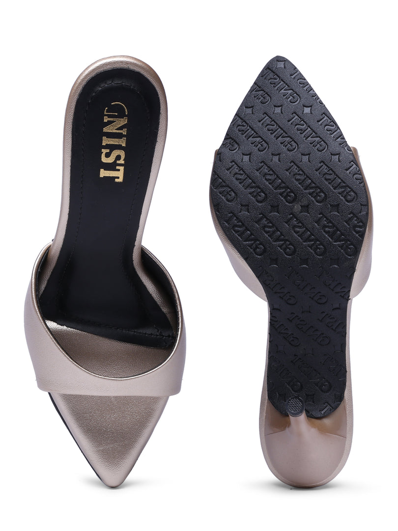 GNIST Classic Open toe Gold Stilettos Heel