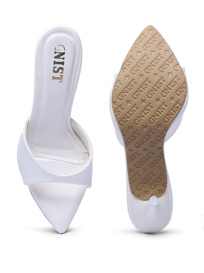 GNIST Classic Open toe White Stilettos Heel