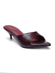 GNIST Comfortable Open Toe Cherry Kitten Heel