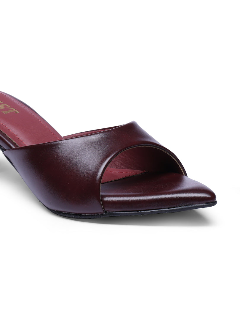 GNIST Comfortable Open Toe Cherry Kitten Heel