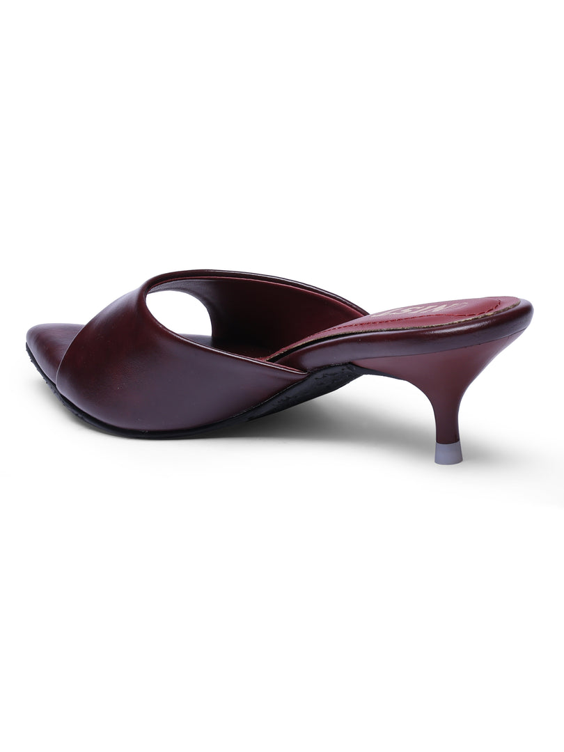 GNIST Comfortable Open Toe Cherry Kitten Heel