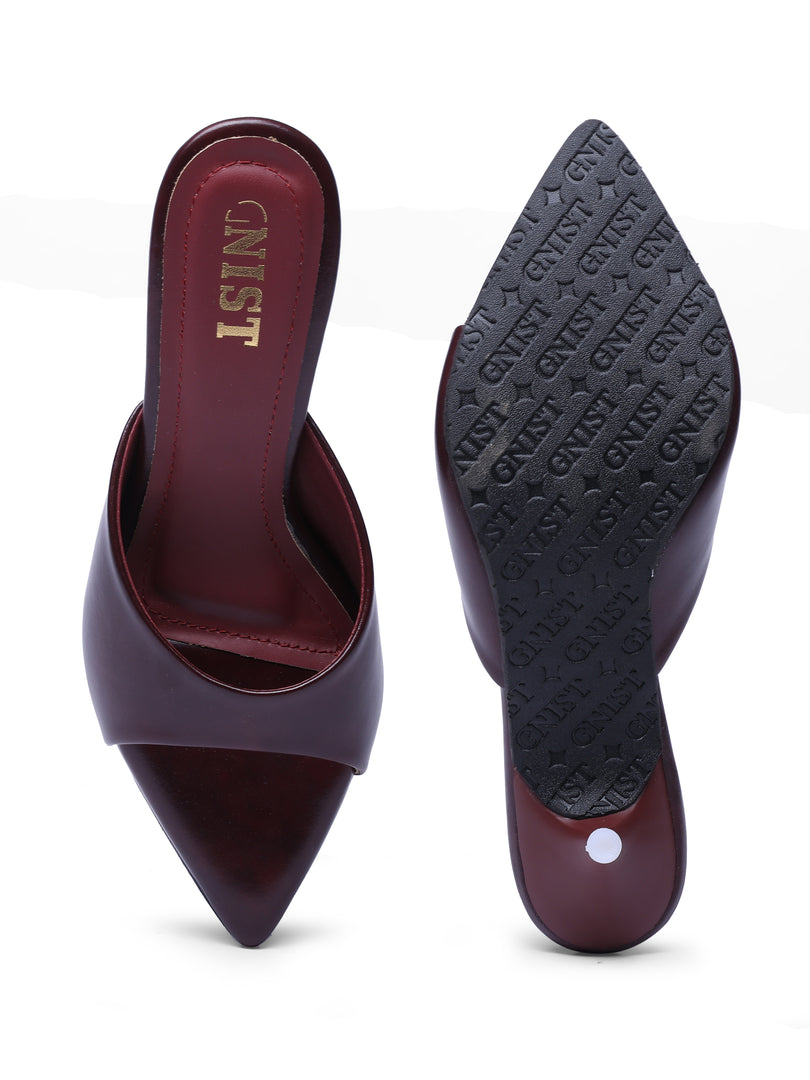 GNIST Comfortable Open Toe Cherry Kitten Heel