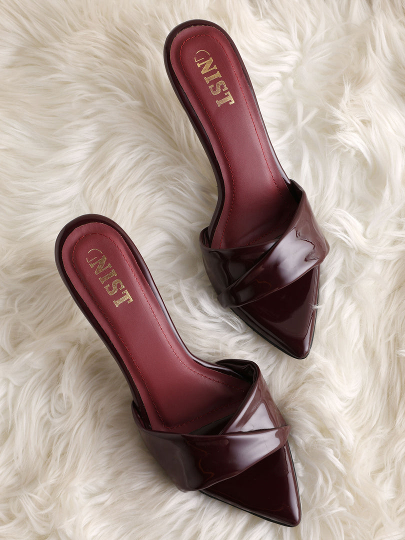 GNIST Open Toe Twisted Strap Cherry Stilettos Heel
