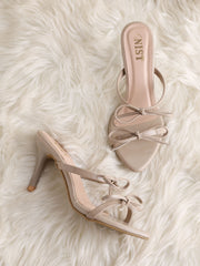 GNIST Double Bow Nude Stilettos Heel
