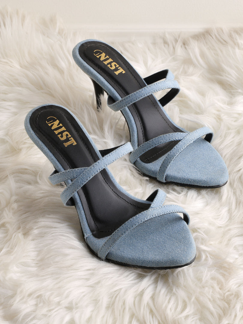 GNIST Classic Open toe BlueBlack Stilettos Heel