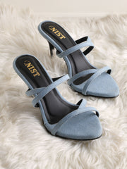 GNIST Classic Open toe BlueBlack Stilettos Heel
