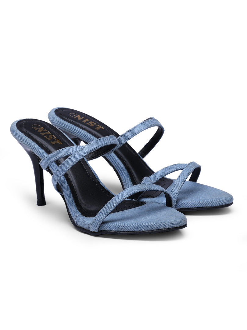 GNIST Classic Open toe BlueBlack Stilettos Heel